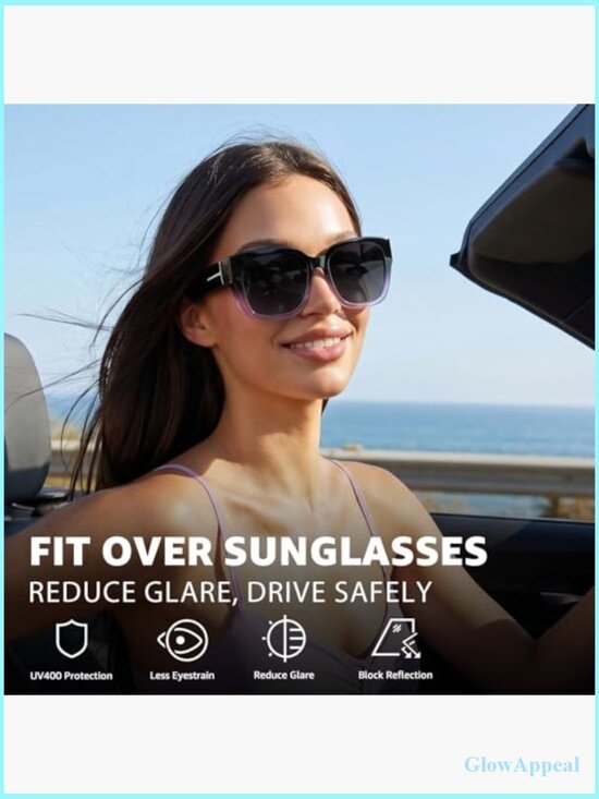 Fit Over Glasses Polarized Sunglasses Oversized Square UV400 Protection Driving main image 7
